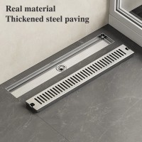 Ahgnhjh Rectangular Stainless Steel Floor Drain - Brushed Finish Anti-Clog Drain with High-Flow Design for Bathrooms and Kitchens