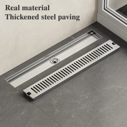 Ahgnhjh Rectangular Stainless Steel Floor Drain - Brushed Finish Anti-Clog Drain with High-Flow Design for Bathrooms and Kitchens