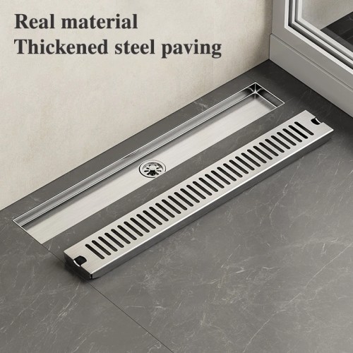 Ahgnhjh Rectangular Stainless Steel Floor Drain - Brushed Finish Anti-Clog Drain with High-Flow Design for Bathrooms and Kitchens