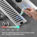 Ahgnhjh Rectangular Stainless Steel Floor Drain - Brushed Finish Anti-Clog Drain with High-Flow Design for Bathrooms and Kitchens
